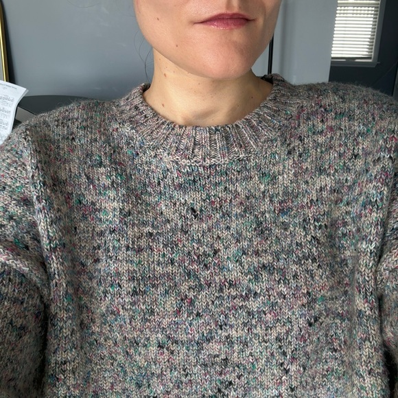Jenni Kayne Cropped Cocoon Crewneck in Multi Marl - Picture 13 of 14